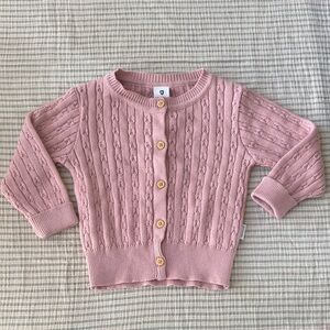 Korango Pointelle Rose Pink Baby Cardigan NWY